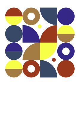 Flat bauhaus memphis colorful abstract design background