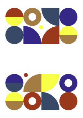 Flat bauhaus memphis colorful abstract design background