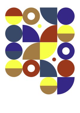 Flat bauhaus memphis colorful abstract design background