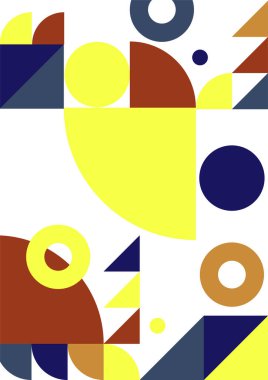 Flat bauhaus memphis colorful abstract design background