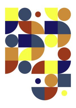 Flat bauhaus memphis colorful abstract design background