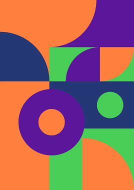 Flat bauhaus memphis colorful abstract design background