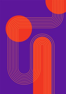 Flat bauhaus memphis colorful abstract design background