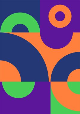 Flat bauhaus memphis colorful abstract design background