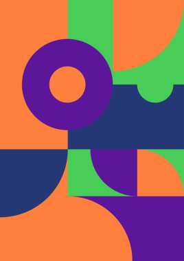 Flat bauhaus memphis colorful abstract design background