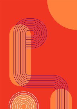 Flat bauhaus memphis colorful abstract design background