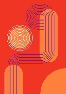 Flat bauhaus memphis colorful abstract design background