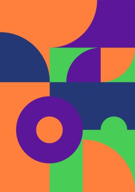 Flat bauhaus memphis colorful abstract design background