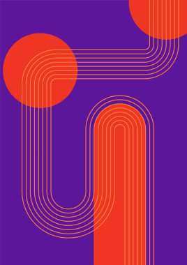 Flat bauhaus memphis colorful abstract design background