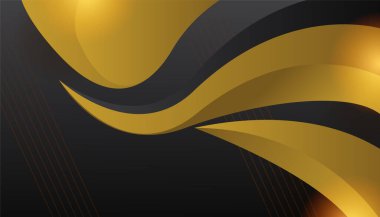 Lüks siyah altın arka plan. Zarif bir sunum afişi. Vektör illüstrasyonu.