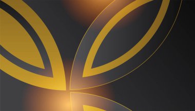 Lüks siyah altın arka plan. Zarif bir sunum afişi. Vektör illüstrasyonu.