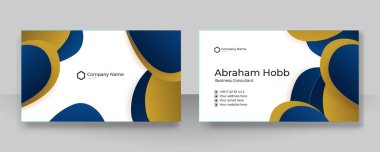 Modern Blue Gold Business Card - Creative and Clean Business Card Template.