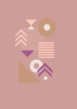 Flat bauhaus memphis nature colorful abstract design background