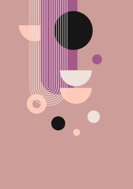 Flat bauhaus memphis nature colorful abstract design background