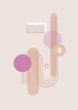 Flat bauhaus memphis nature colorful abstract design background