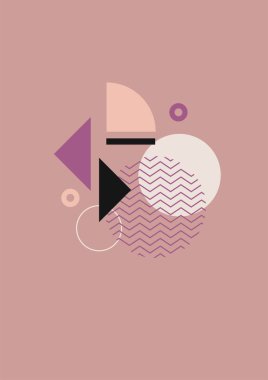 Flat bauhaus memphis nature colorful abstract design background