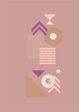 Flat bauhaus memphis nature colorful abstract design background