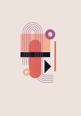 Flat bauhaus memphis nature colorful abstract design background