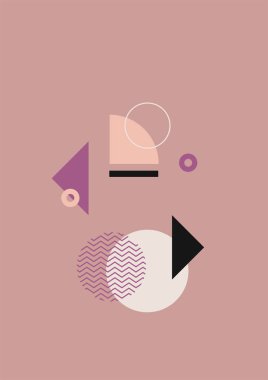 Flat bauhaus memphis nature colorful abstract design background