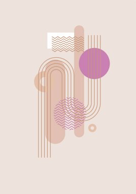 Flat bauhaus memphis nature colorful abstract design background