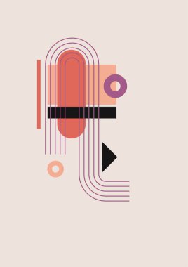 Flat bauhaus memphis nature colorful abstract design background