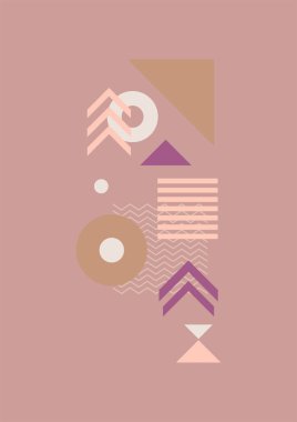 Flat bauhaus memphis nature colorful abstract design background