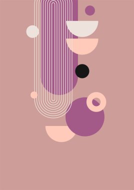 Flat bauhaus memphis nature colorful abstract design background