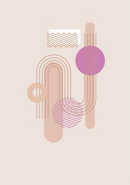 Flat bauhaus memphis nature colorful abstract design background