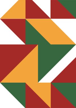 Flat bauhaus memphis green orange colorful abstract design background