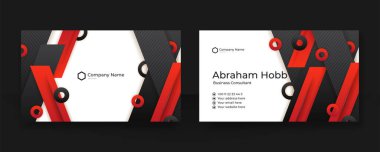 Modern black and red business card