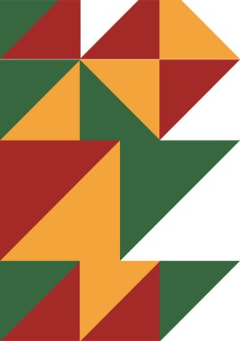 Flat bauhaus memphis green orange colorful abstract design background