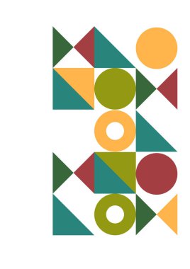 Flat bauhaus memphis green orange colorful abstract design background