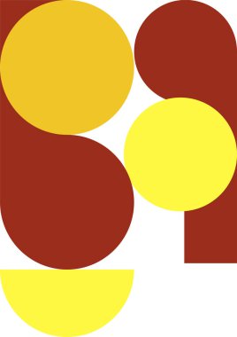 Flat bauhaus memphis brown yellow colorful abstract design background