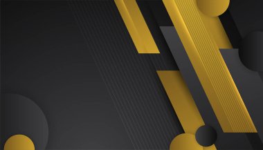 Lüks siyah altın arka plan. Zarif bir sunum afişi. Vektör illüstrasyonu.