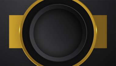 Lüks siyah altın arka plan. Zarif bir sunum afişi. Vektör illüstrasyonu.