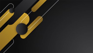 Lüks siyah altın arka plan. Zarif bir sunum afişi. Vektör illüstrasyonu.