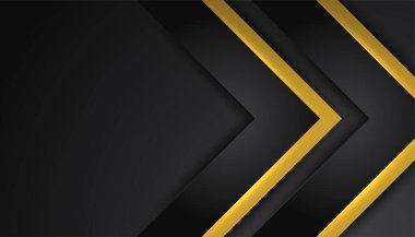 Lüks siyah altın arka plan. Zarif bir sunum afişi. Vektör illüstrasyonu.