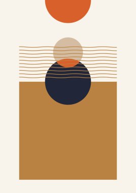 Modern bauhaus memphis nature colorful abstract design background