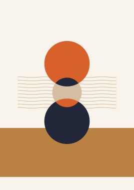 Modern bauhaus memphis nature colorful abstract design background