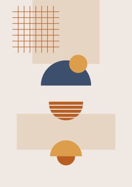 Modern bauhaus memphis nature colorful abstract design background