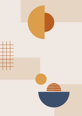 Modern bauhaus memphis nature colorful abstract design background