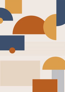 Modern bauhaus memphis nature colorful abstract design background