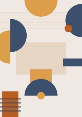 Modern bauhaus memphis nature colorful abstract design background