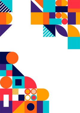 Colorful bauhaus memphis abstract design background