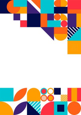 Colorful bauhaus memphis abstract design background