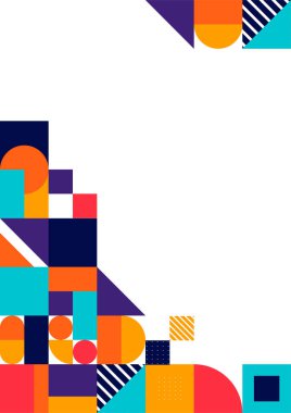 Colorful bauhaus memphis abstract design background