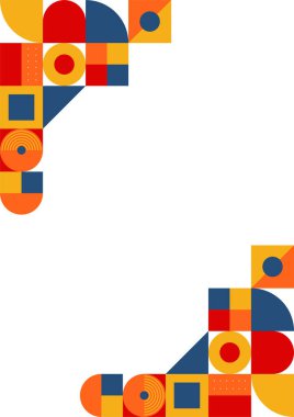 Colorful bauhaus memphis abstract design background