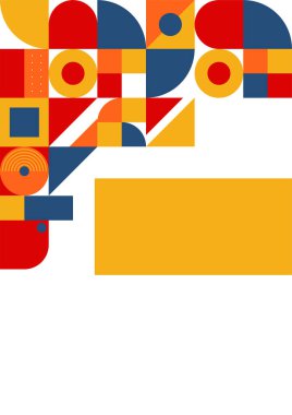 Colorful bauhaus memphis abstract design background