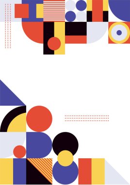 Colorful bauhaus memphis abstract design background