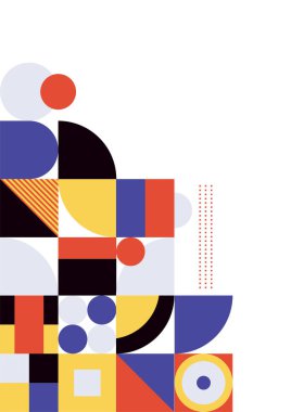 Colorful bauhaus memphis abstract design background